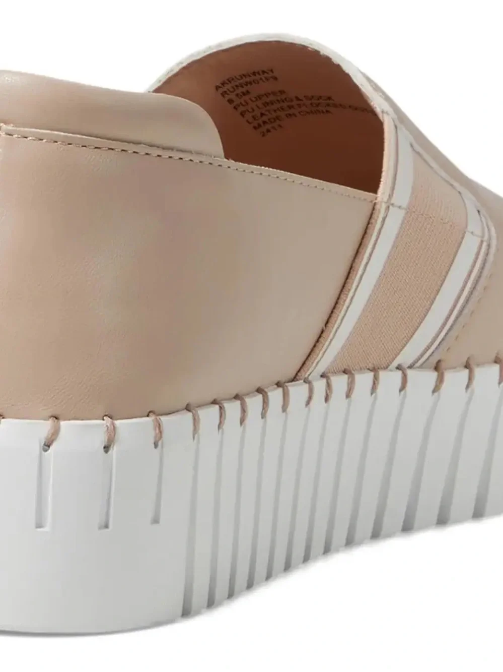 Anne Klein Nude Beige Slip-On Platform Loafers 11M